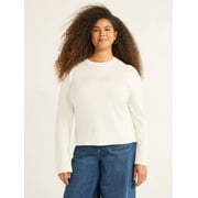 Free Assembly Women’s and Women's Plus Cozy Yarn Crewneck Sweater with Long Sleeves, Lightweight, Sizes XS-4X